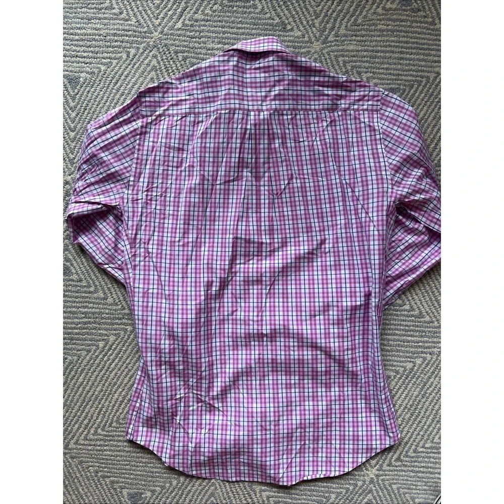 Peter‎ Millar Long Sleeve Cotton Button Shirt - Pink/White/Blue - Medium